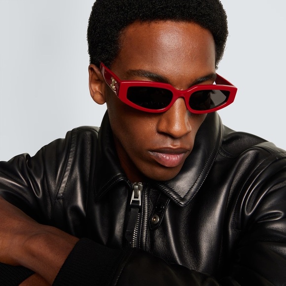 NWOT Celine Triomphe Red Oval Sunglasses - Picture 3 of 8